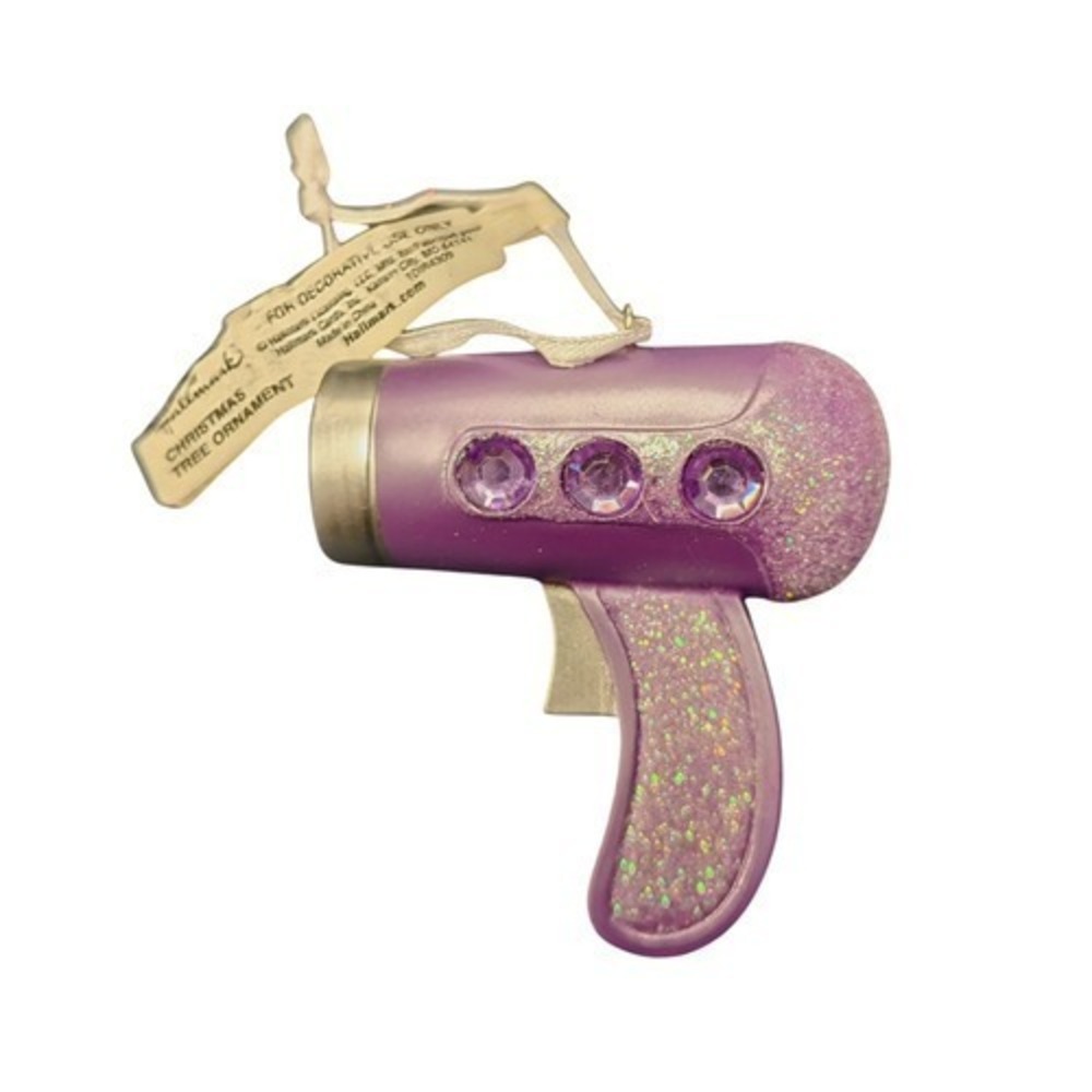 Hallmark Ornament Purple Hairdryer Glitter Gemstones